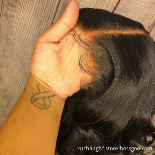 HF Natural Cheap Glueless Bodywave Human Hair Wigs Lace Front, Brazilian Virgin HD Human Hair Lace Frontal Wig for Women